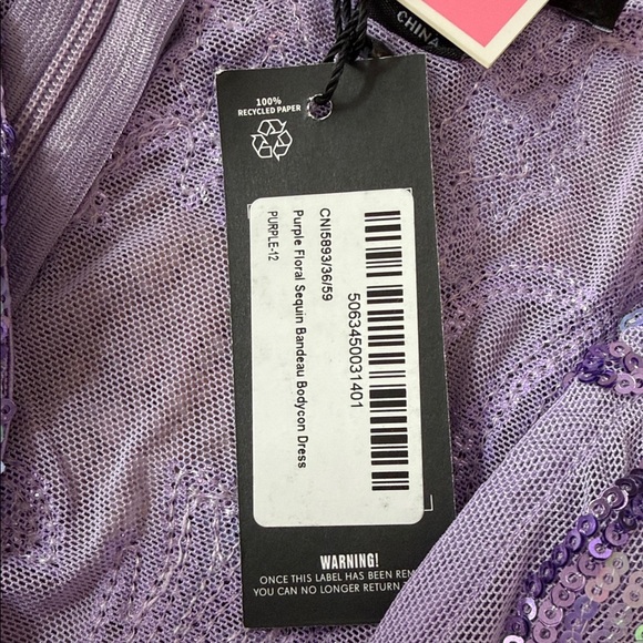 PrettyLittleThing Lavender Sequin Dress - Picture 4 of 10